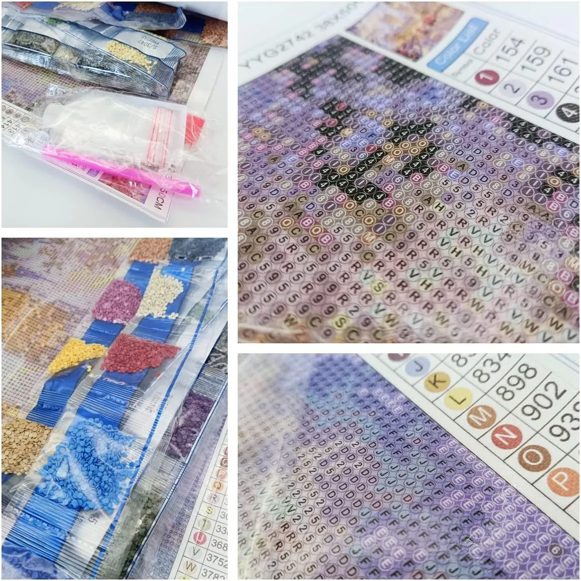 LANDFAIR Diamond Painting Kits - 15x20 inch Round Full Drill Cities&Skylines Series Diamond Art Kits for Adults, Pack of 4