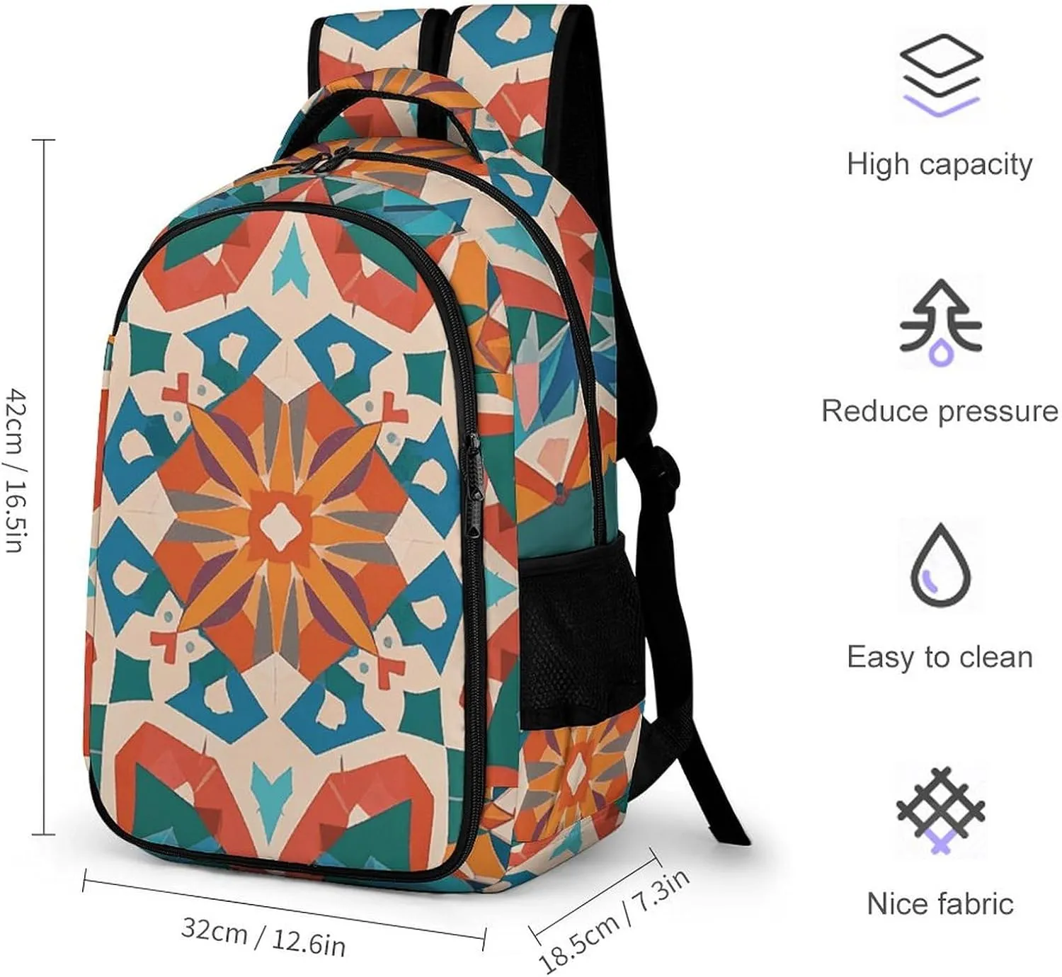 Laptop Backpack for Men Women Daypack Stars Eastern Pattern Computer Bag Travel Backpacks Laptop Bag