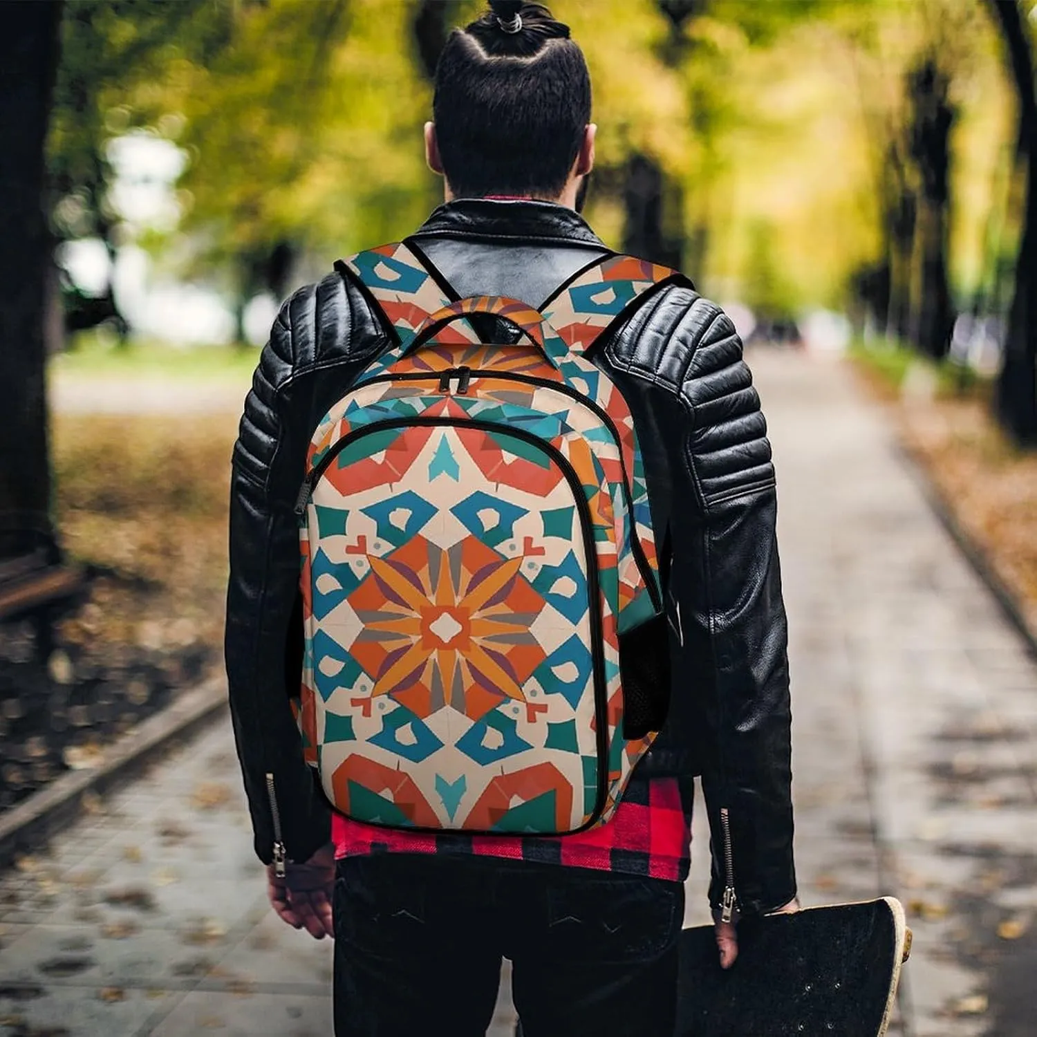Laptop Backpack for Men Women Daypack Stars Eastern Pattern Computer Bag Travel Backpacks Laptop Bag