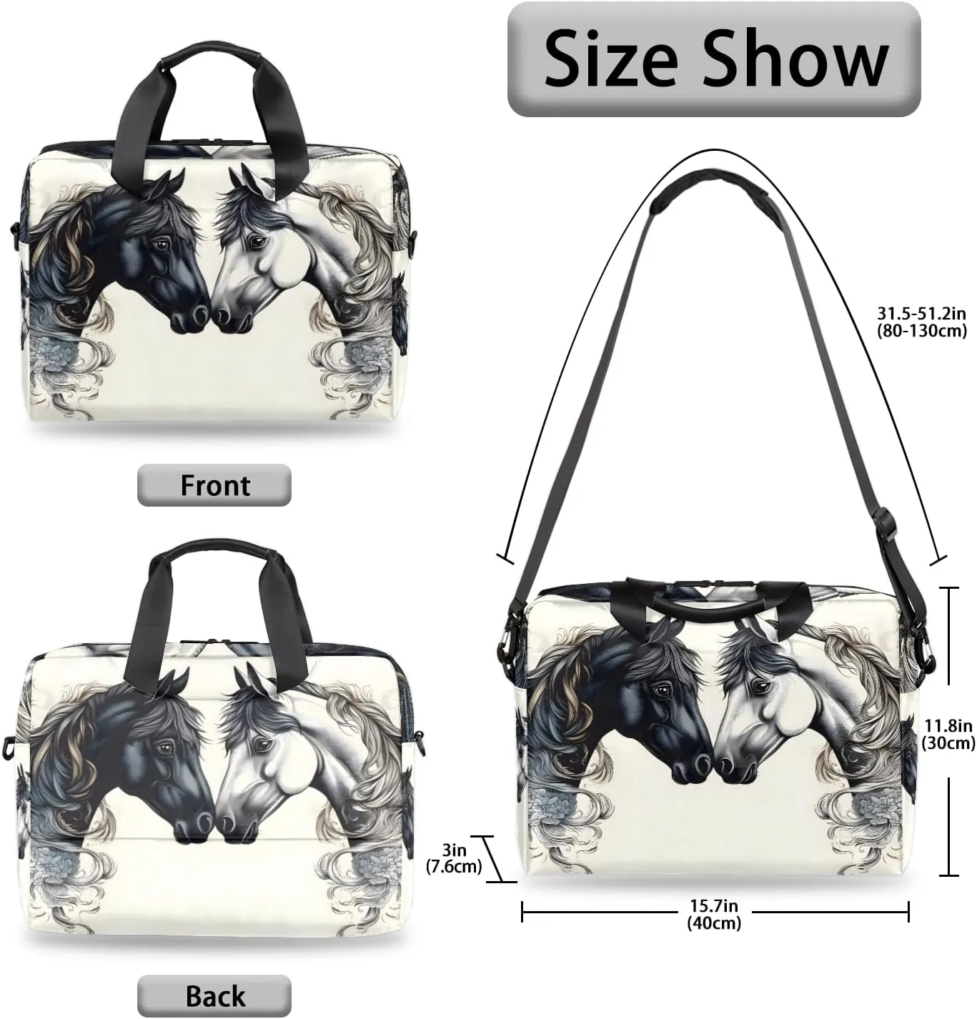 Laptop Bag 15.6 Inch Laptop Sleeve Case with Shoulder Straps Computer Slim Briefcase for Men and Women