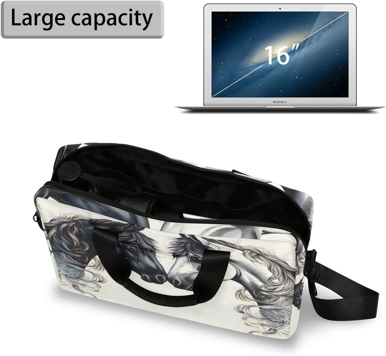 Laptop Bag 15.6 Inch Laptop Sleeve Case with Shoulder Straps Computer Slim Briefcase for Men and Women