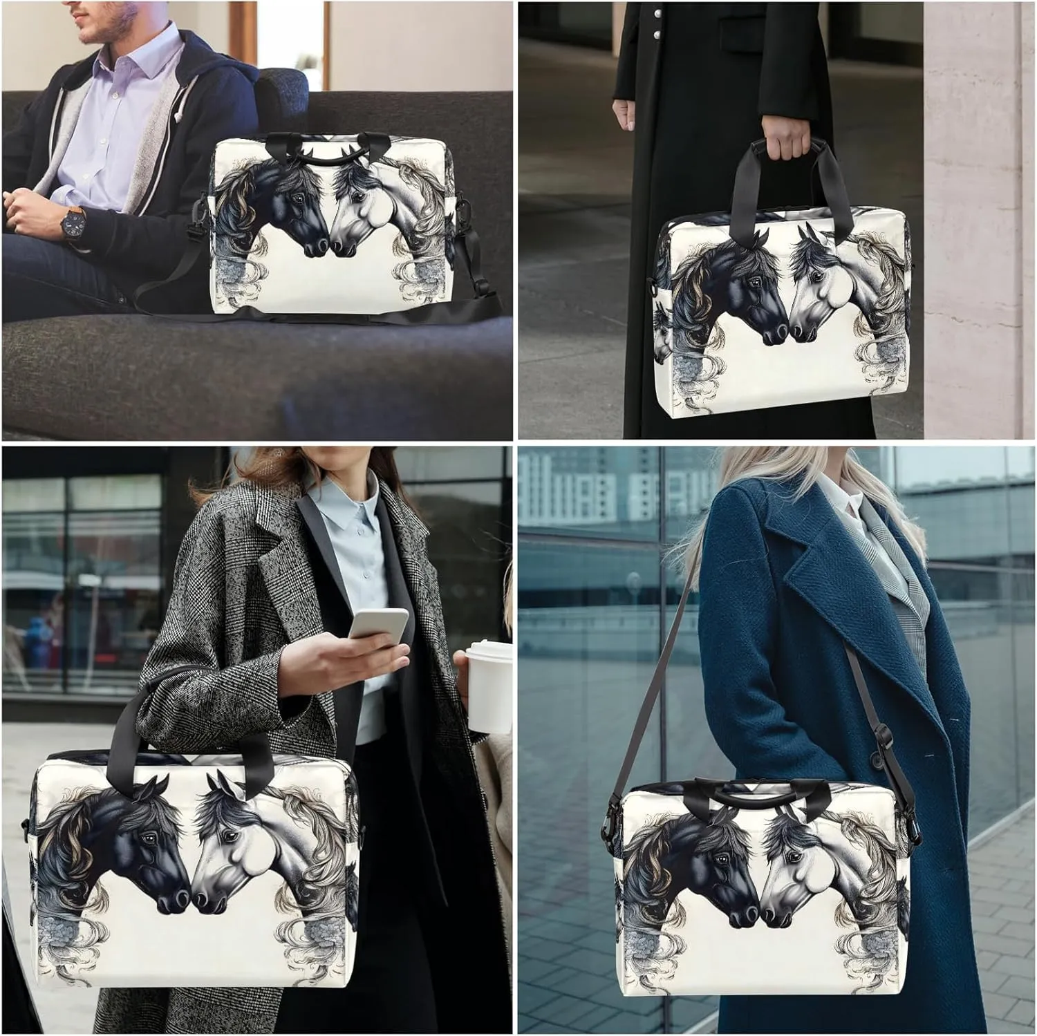 Laptop Bag 15.6 Inch Laptop Sleeve Case with Shoulder Straps Computer Slim Briefcase for Men and Women