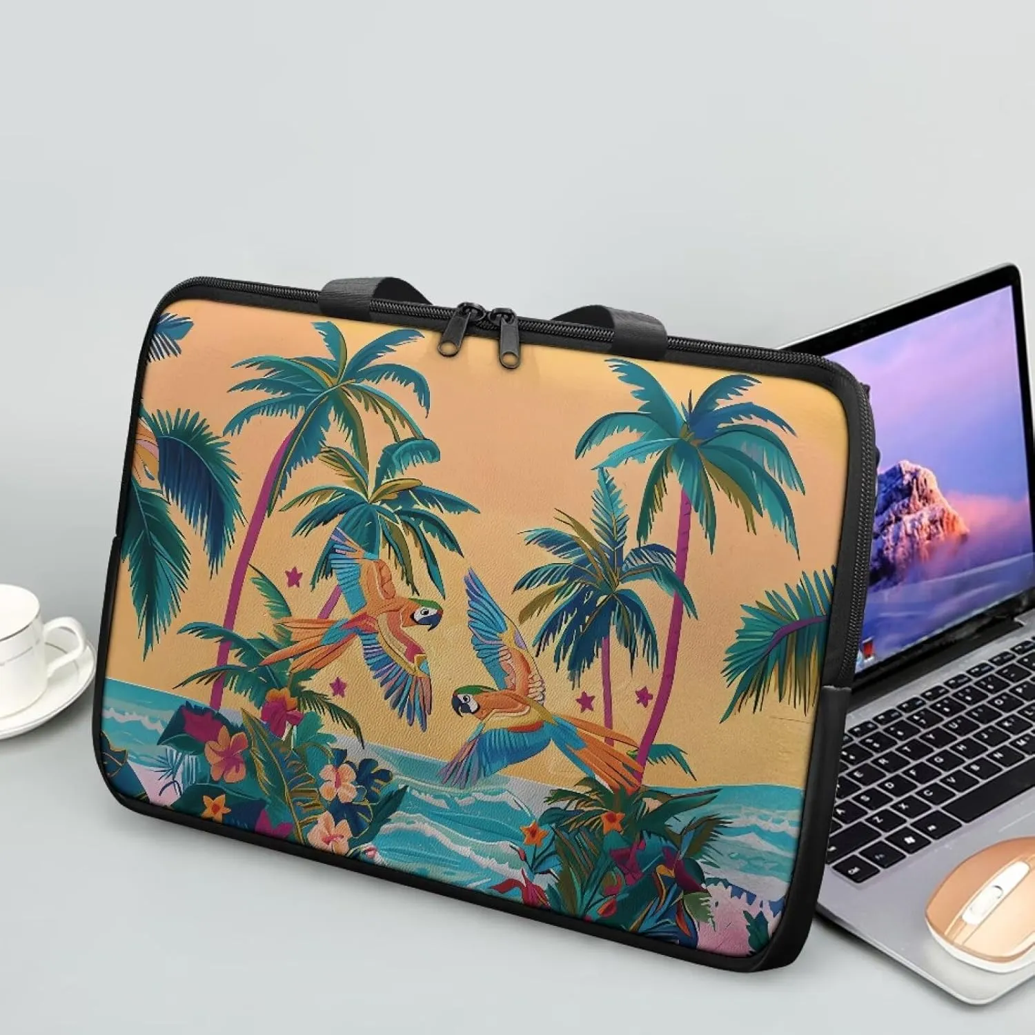 Laptop Bag Case for Women Men Leather Document Bag Zipper Briefcase for Document File Notary 10 Inch- 17 Inch