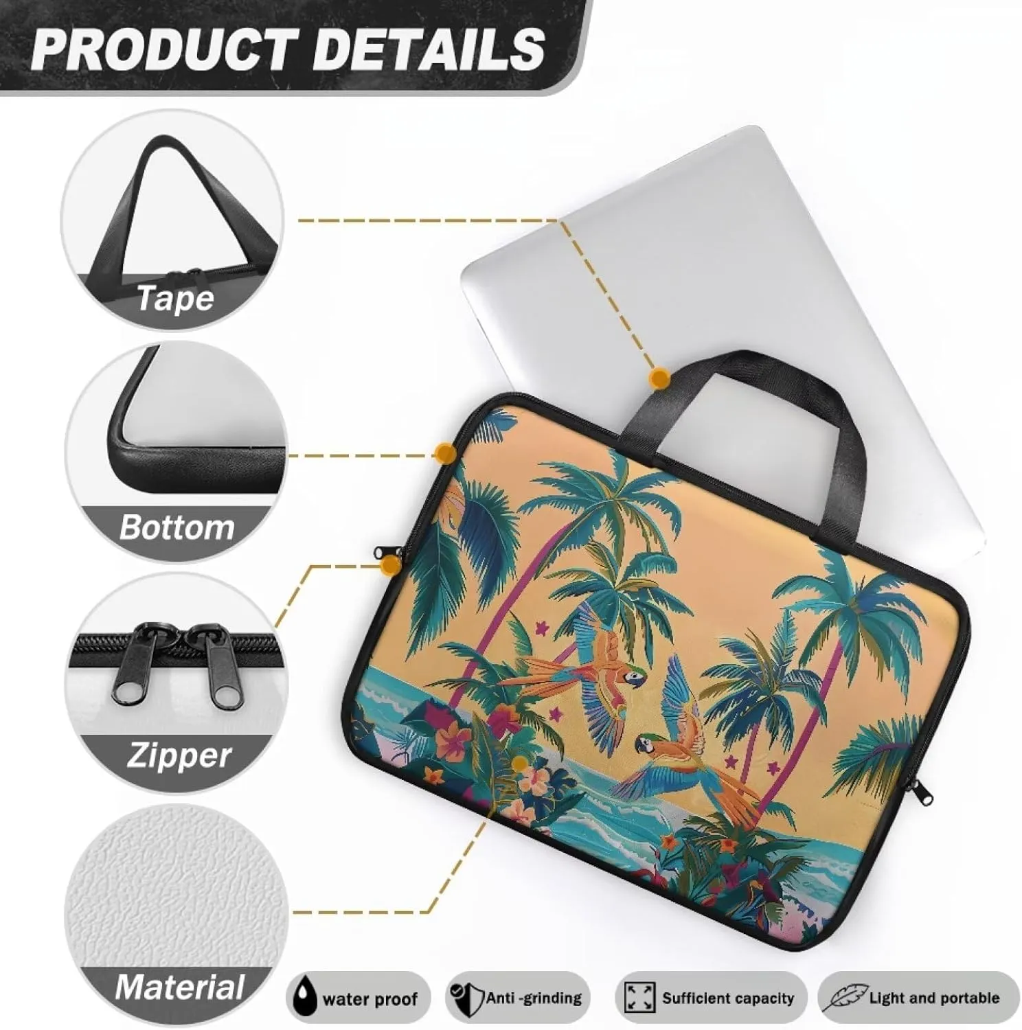 Laptop Bag Case for Women Men Leather Document Bag Zipper Briefcase for Document File Notary 10 Inch- 17 Inch