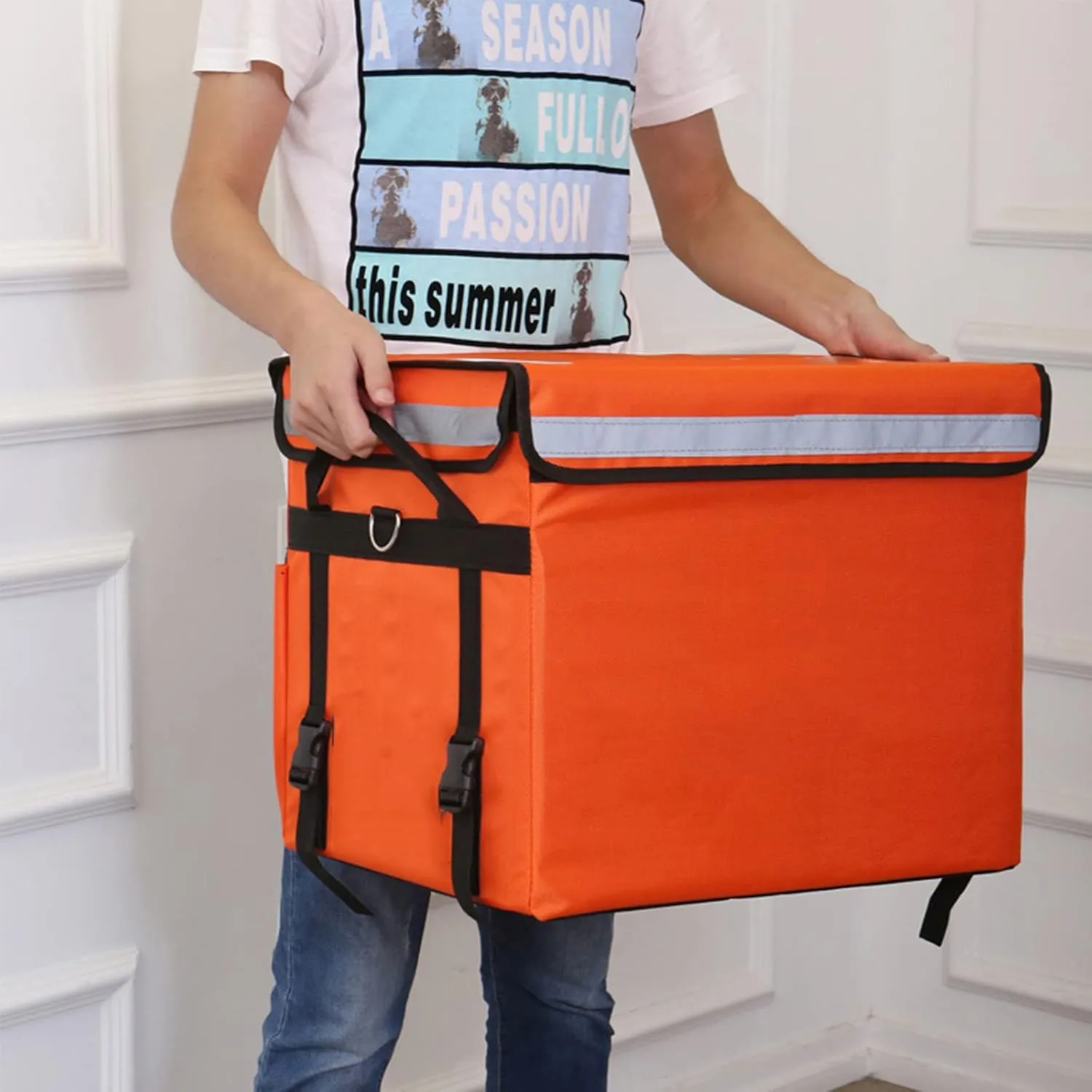 Large Capacity Insulated Meal Delivery Bag Leak Proof Cooler Box Thickened Thermal Backpack Epp Foam Incubator with Cup Holders