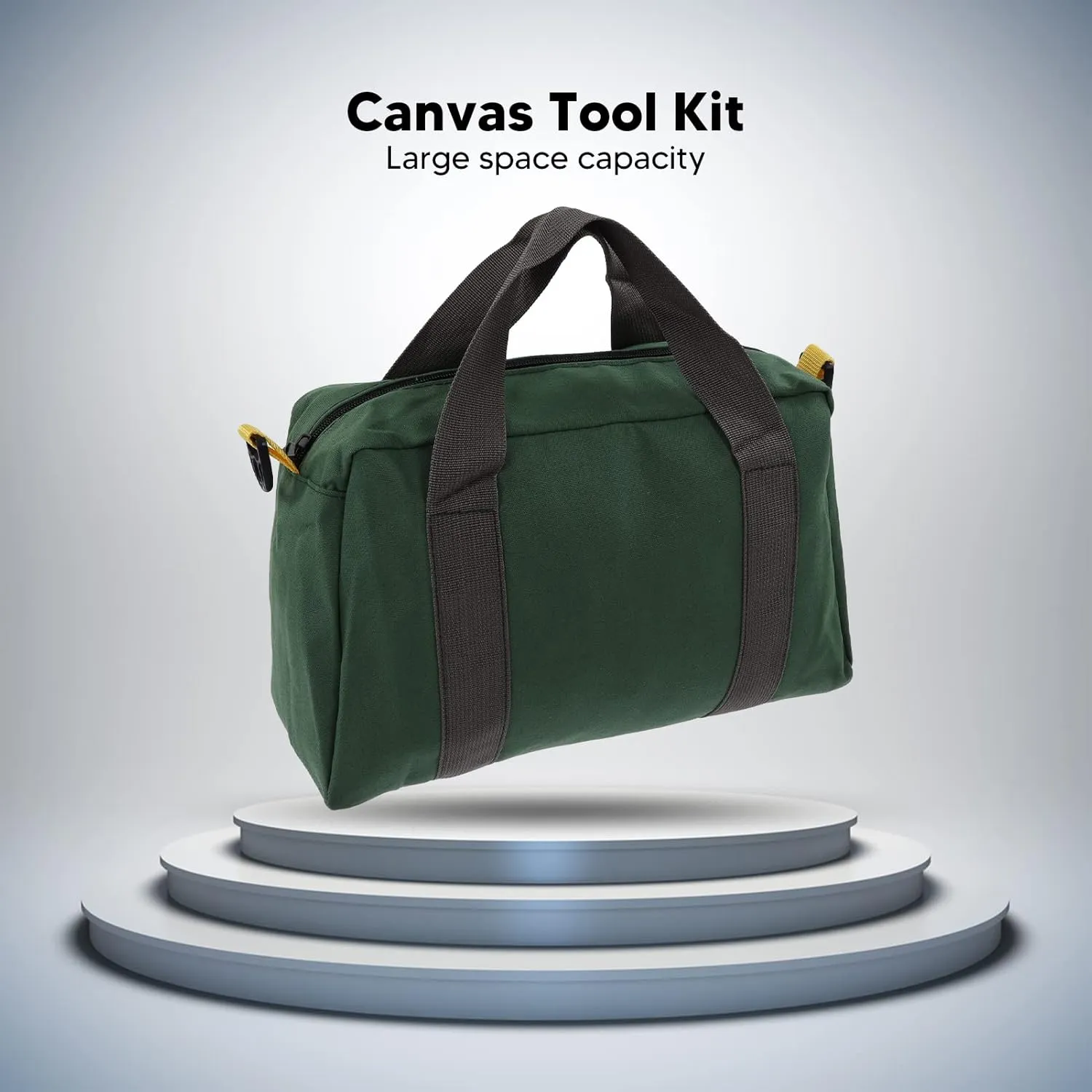 Large Tool Bag Canvas Waterproof Portable Zipper Tools Pouch Heavy Duty Multipurpose Utility Tote Bags for Electrician Carpenters Technicians(35 x 13 x 20 cm)