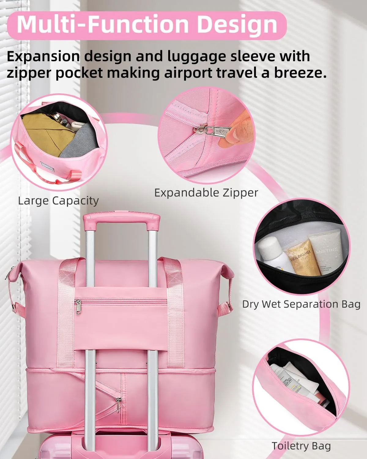 LARVENDER Carry on Luggage 22x14x9 Airline Approved, 20 Inch Hardside Suitcase with Wheels TSA Lock, PC ABS Lightweight Carry on Suitcases for Women, Peach Sparkling (20/DB/TB)