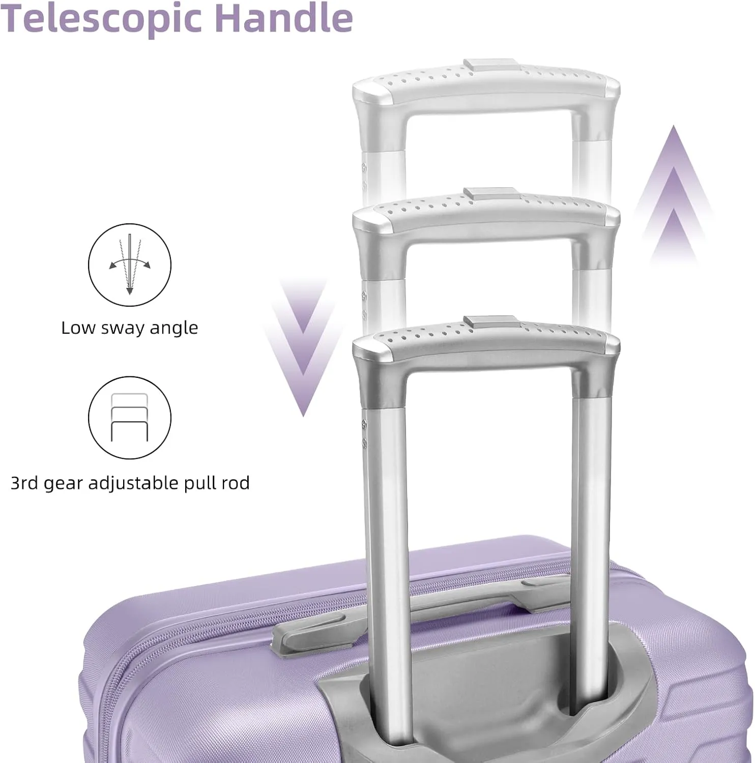 LARVENDER Luggage 6 Piece Sets Hardside Expandable Suitcases with Spinner Wheels TSA Lock, Lightweight Travel Carry On Luggage Sets for Women, Lavender