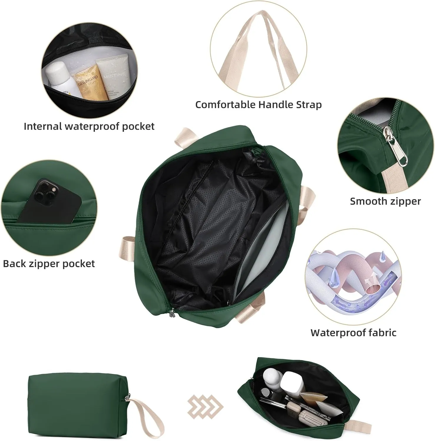 LARVENDER Luggage Sets 6 Piece, Expandable(Only 28 & 24") Luggage Set Clearance for Women, Suitcases with 360° Spinner Wheels, Hardside Travel Luggage with Duffel Bag, Olive-green