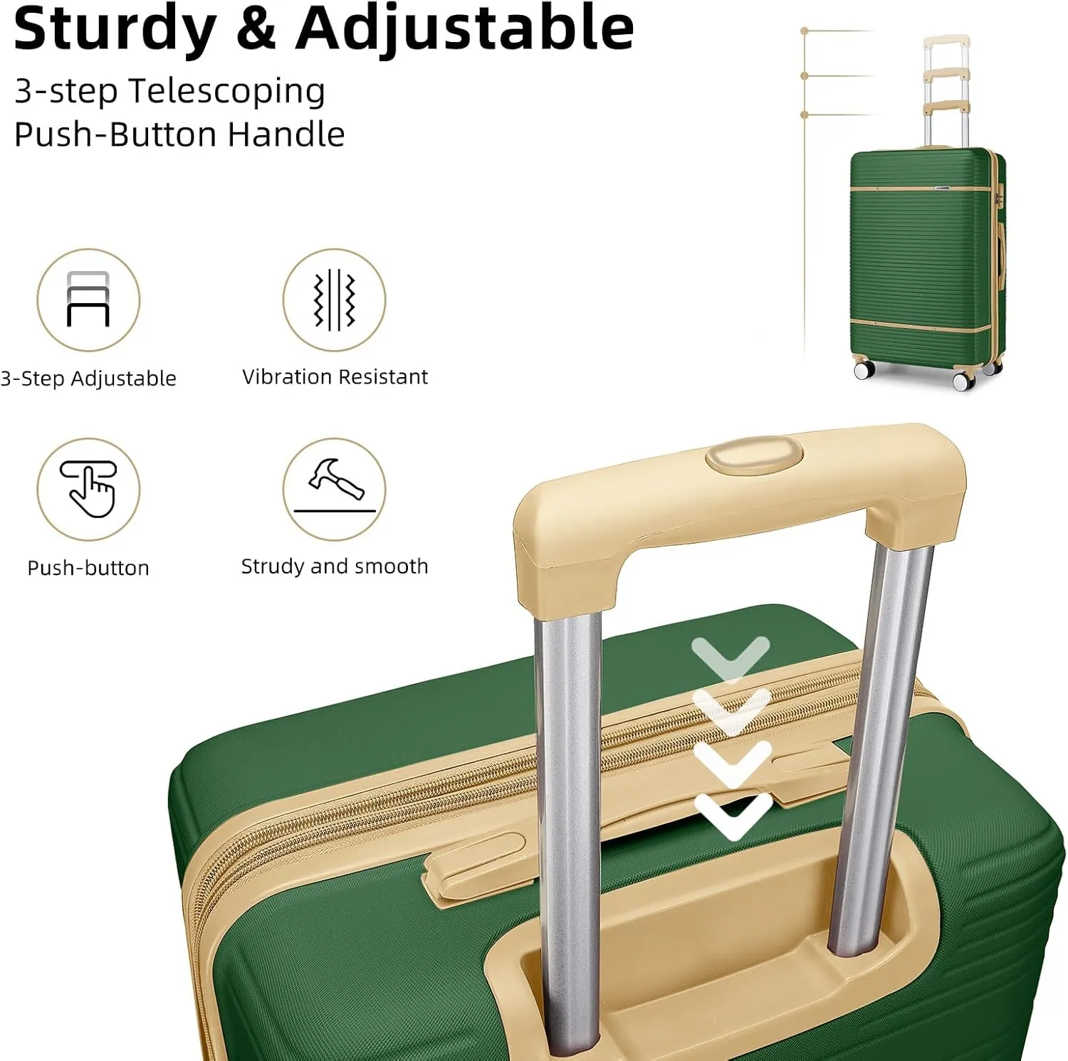 LARVENDER Luggage Sets 6 Piece, Expandable(Only 28 & 24") Luggage Set Clearance for Women, Suitcases with 360° Spinner Wheels, Hardside Travel Luggage with Duffel Bag, Olive-green