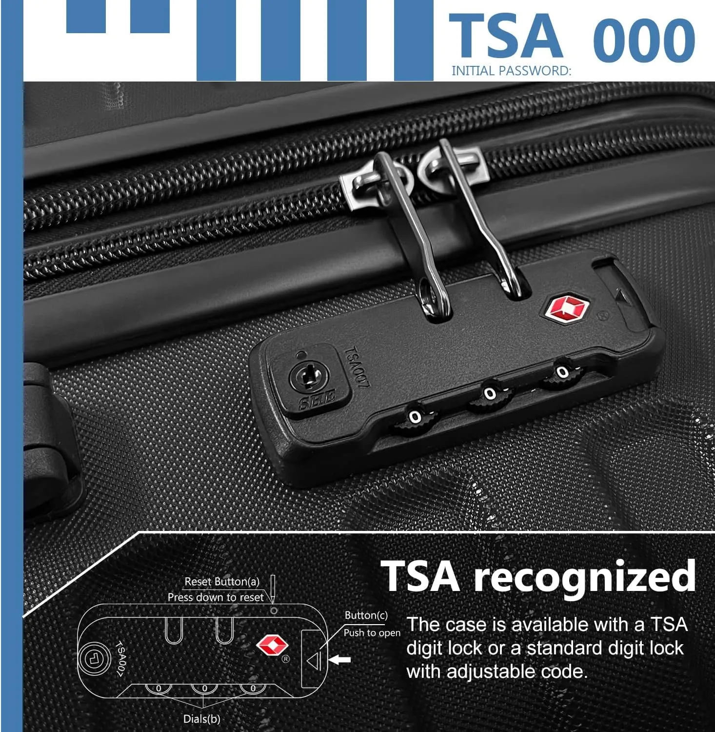 LARVENDER Luggage Sets for Women 5 Piece Hardside Expandable Suitcases with Wheels TSA Lock, Lightweight Travel Carry On Suitcase Set with Cosmetic Case, Black Brown