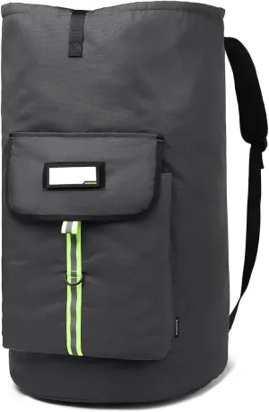laundry bag backpack, extra-large heavy duty laundry bags, laundry backpack for college students, with drawstring closure (charcoal grey laundry bag with straps)