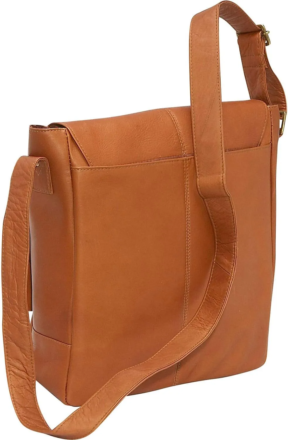 Le Donne Leather Rivet Laptop Messenger Bag – Premium Full-Grain Colombian Vaquetta Leather Bag, 14” x 14”