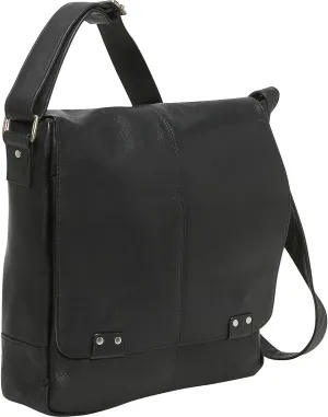 Le Donne Leather Rivet Laptop Messenger Bag – Premium Full-Grain Colombian Vaquetta Leather Bag, 14” x 14”