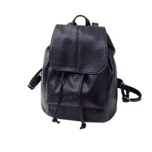 Leather Backpack with drawstring
