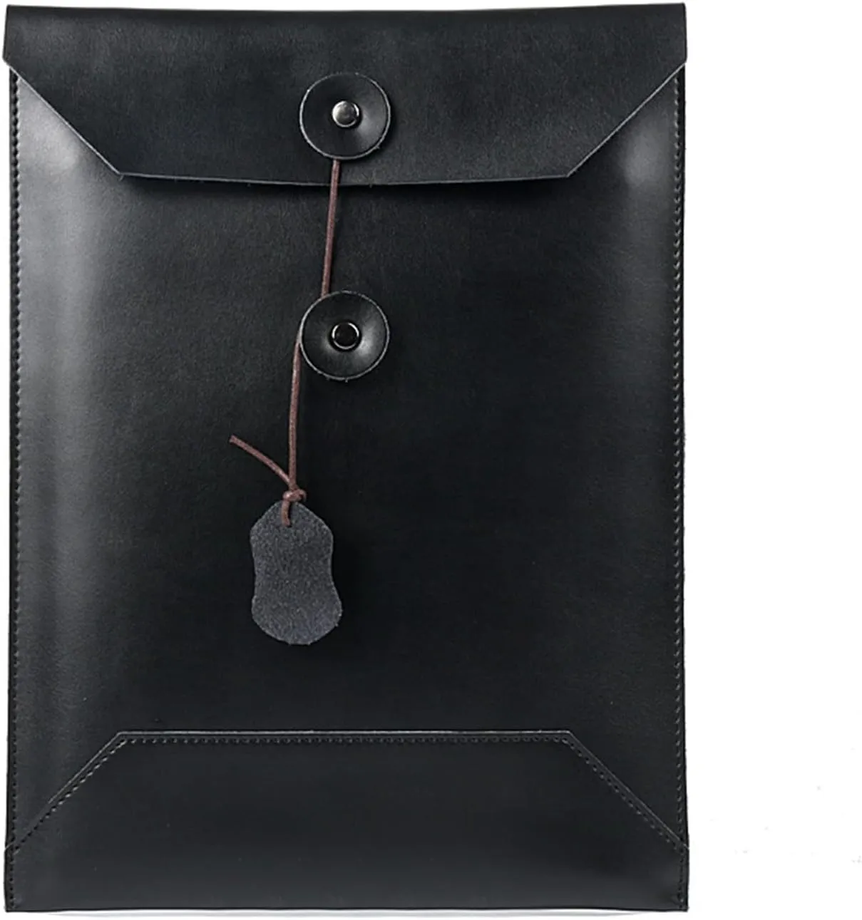 Leather Envelope Case Clutch Business Computer Bag Drawstring Cowhide Bag for Documents