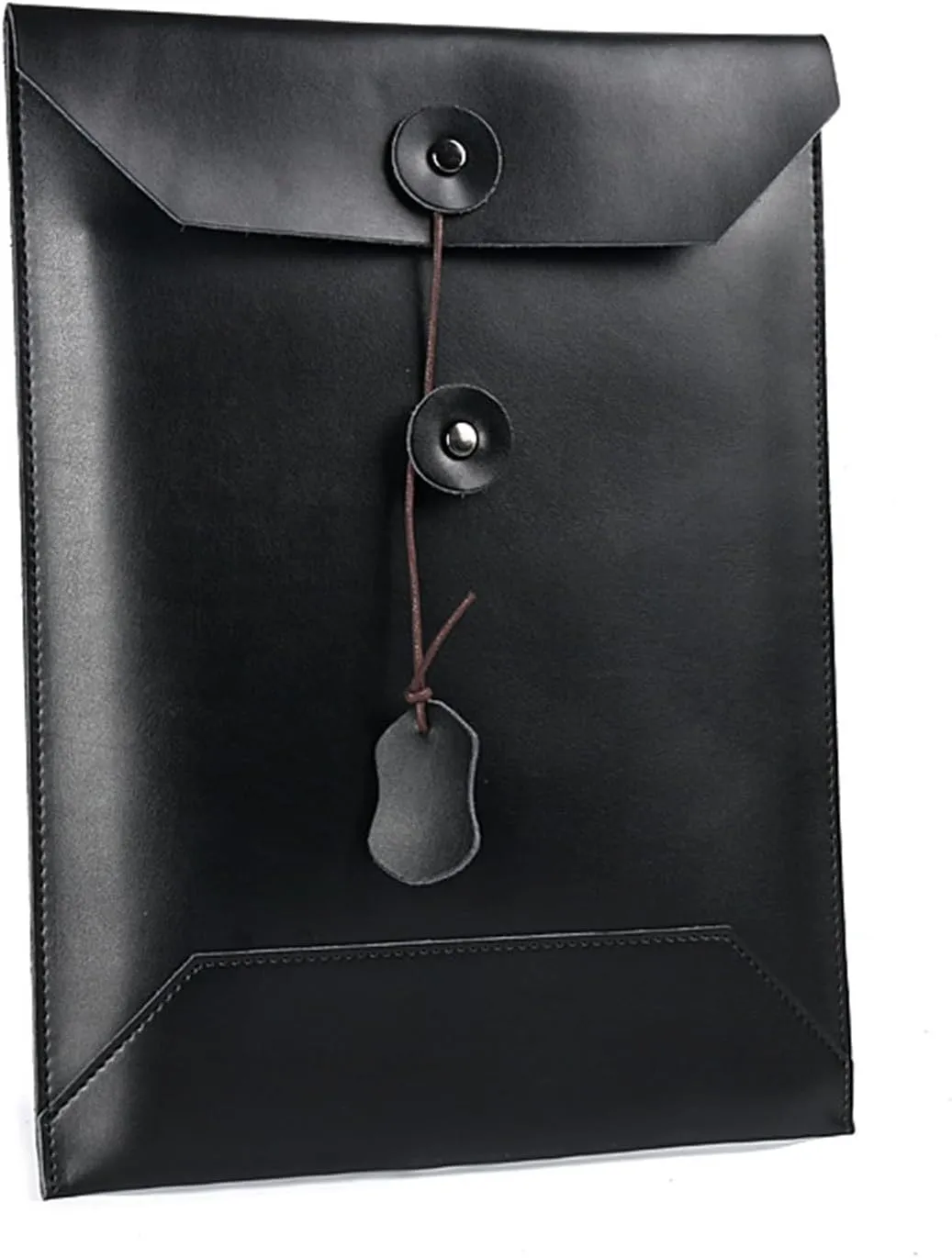Leather Envelope Case Clutch Business Computer Bag Drawstring Cowhide Bag for Documents