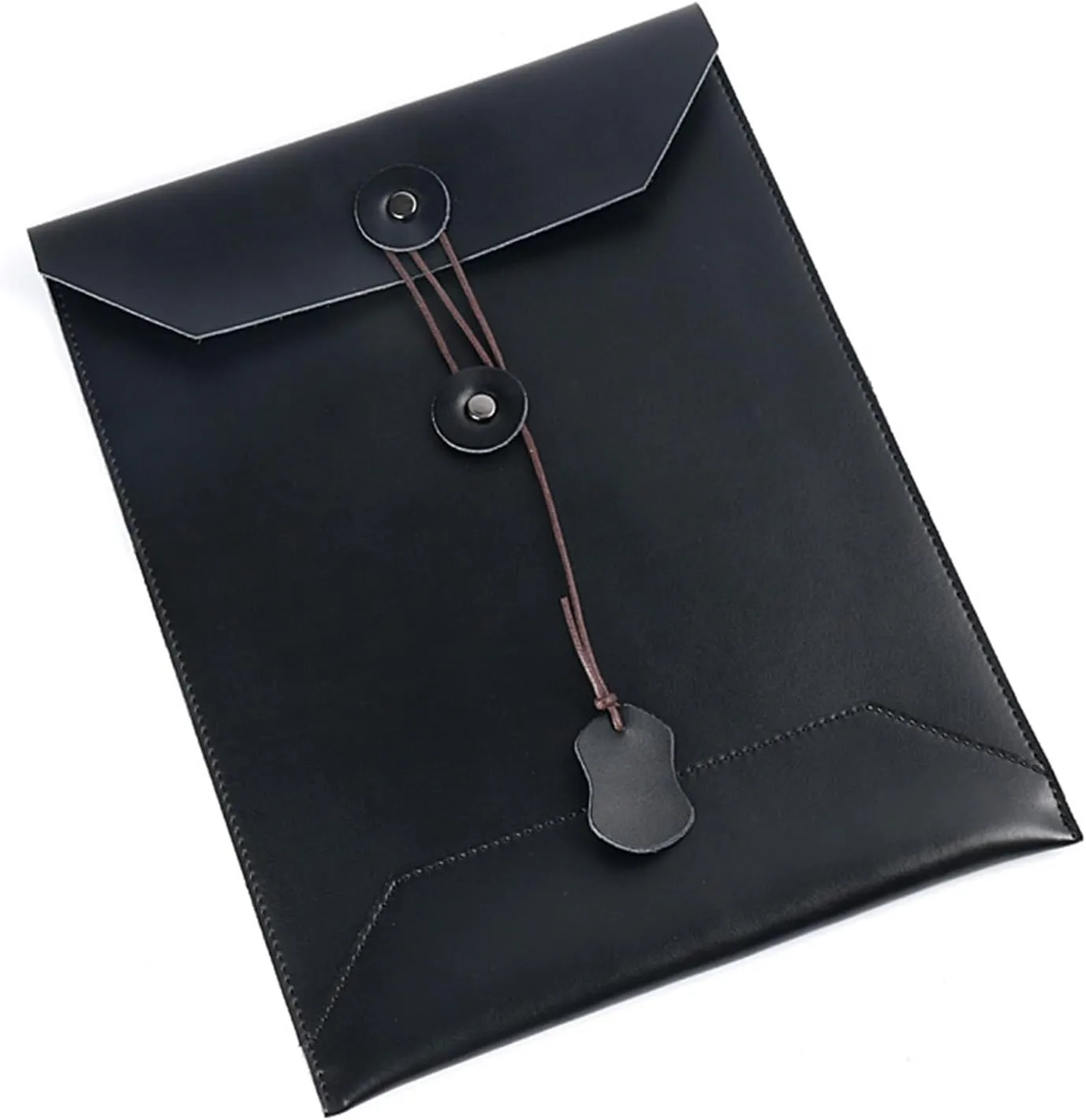 Leather Envelope Case Clutch Business Computer Bag Drawstring Cowhide Bag for Documents