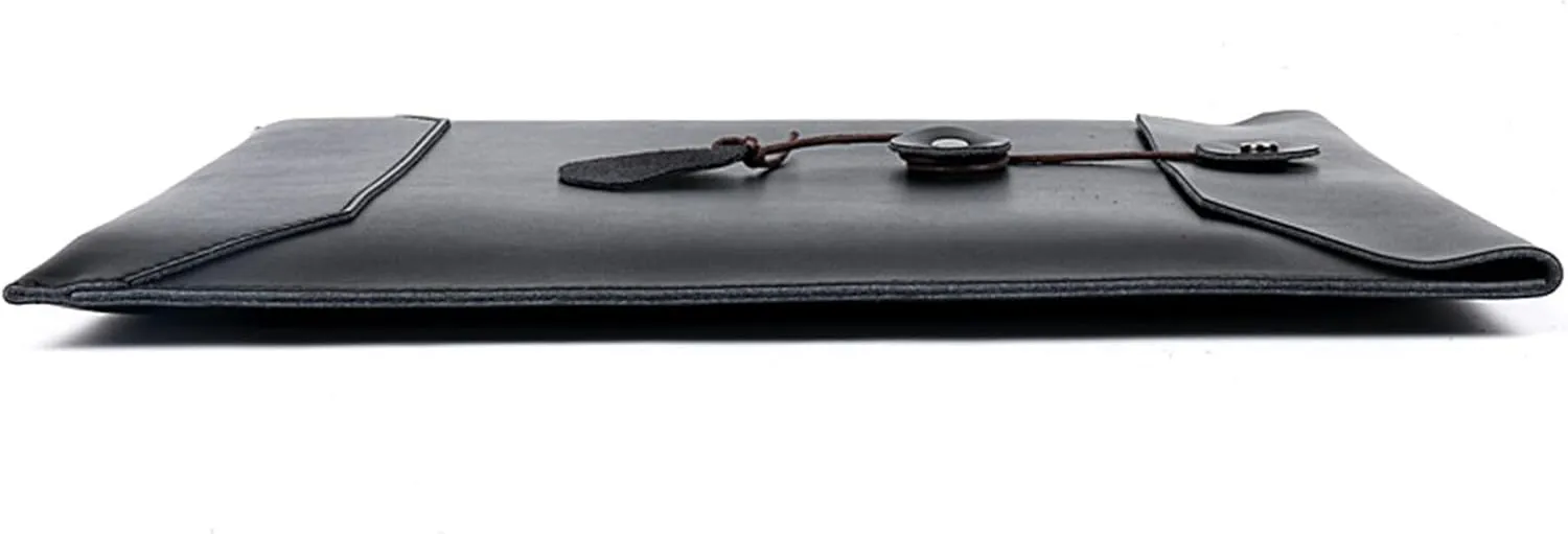 Leather Envelope Case Clutch Business Computer Bag Drawstring Cowhide Bag for Documents