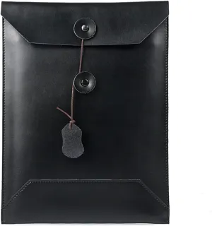 Leather Envelope Case Clutch Business Computer Bag Drawstring Cowhide Bag for Documents
