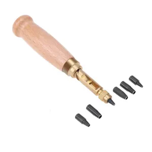 Leather Punching Tool Automatic Belt Rig 6 Sizes Punch Head Alloy Steel Silent Puncher for Craft Handbags Clothing Canvas