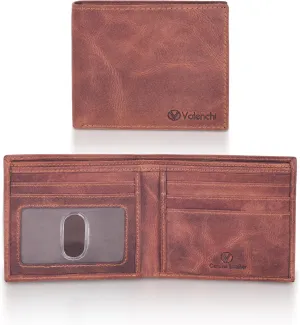 LEVOGUE Genuine Leather RFID Blocking Handmade Bifold Wallet for Men - Slim Mens Wallet