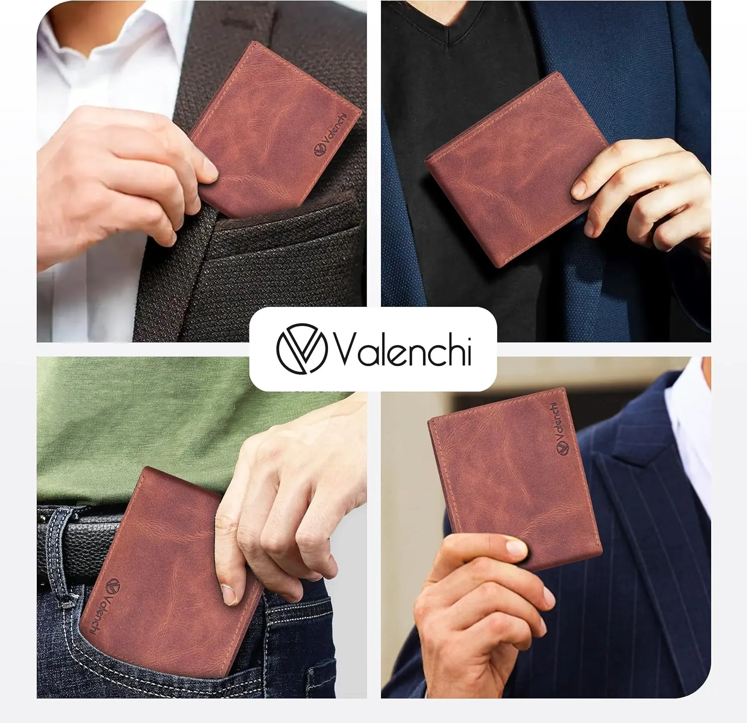 LEVOGUE Genuine Leather RFID Blocking Handmade Bifold Wallet for Men - Slim Mens Wallet