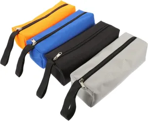 LIFKOME 4pcs Canvas Tool Pouch Organizer Thickened Utility Tool Bags Versatile Zipper Bags for Crafts Travel