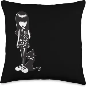 Little Miss Strange Throw Pillow