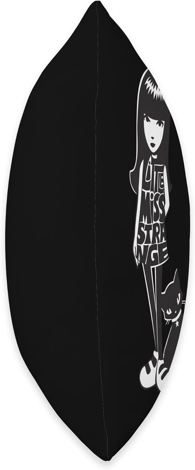 Little Miss Strange Throw Pillow
