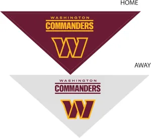 Littlearth Unisex-Adult NFL Washington Commanders Home and Away Pet Bandana Set, Team Color, Medium