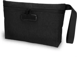 LOFICOPER Money Bag with Lock, Cash Bag with Lock, Waterproof Document Bag with Zipper, Locking Accessories Pouch, for Cash, Phone, Credit Cards, Black