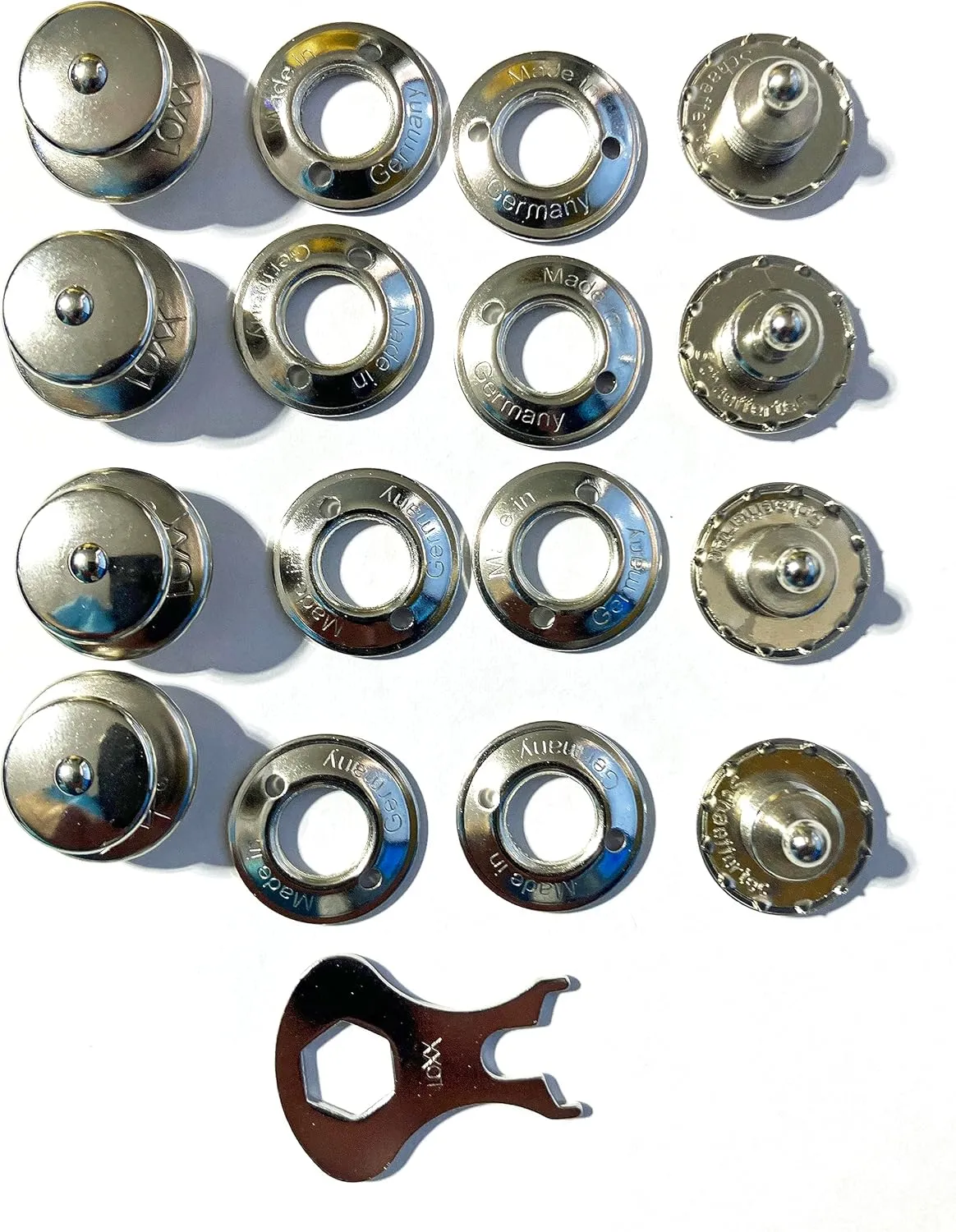 Loxx Fastener 4 Piece Set for Canvas Boat Covers, Golf cart Covers and More Nickel