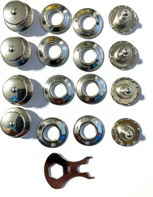 Loxx Fastener 4 Piece Set for Canvas Boat Covers, Golf cart Covers and More Nickel