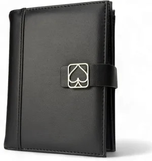 Luck Lab Double Deck Leather Playing Card Case/Holder - Fits Two Decks of Poker or Bridge Size Cards, Notepad and Pen (Black)