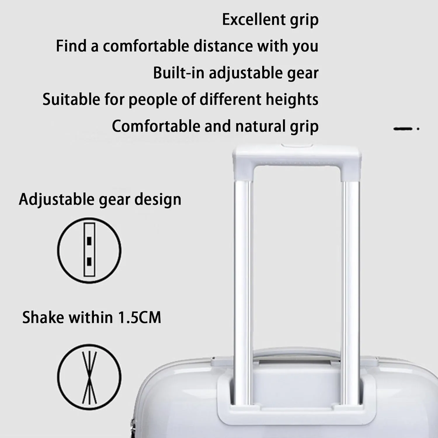 Luggage 3 Piece Set,Lightweight Carry-on Suitcase,Luggage Suitcase Set,Adjustable Gear Lever,with Spinner Wheels for Women,White (Pink)