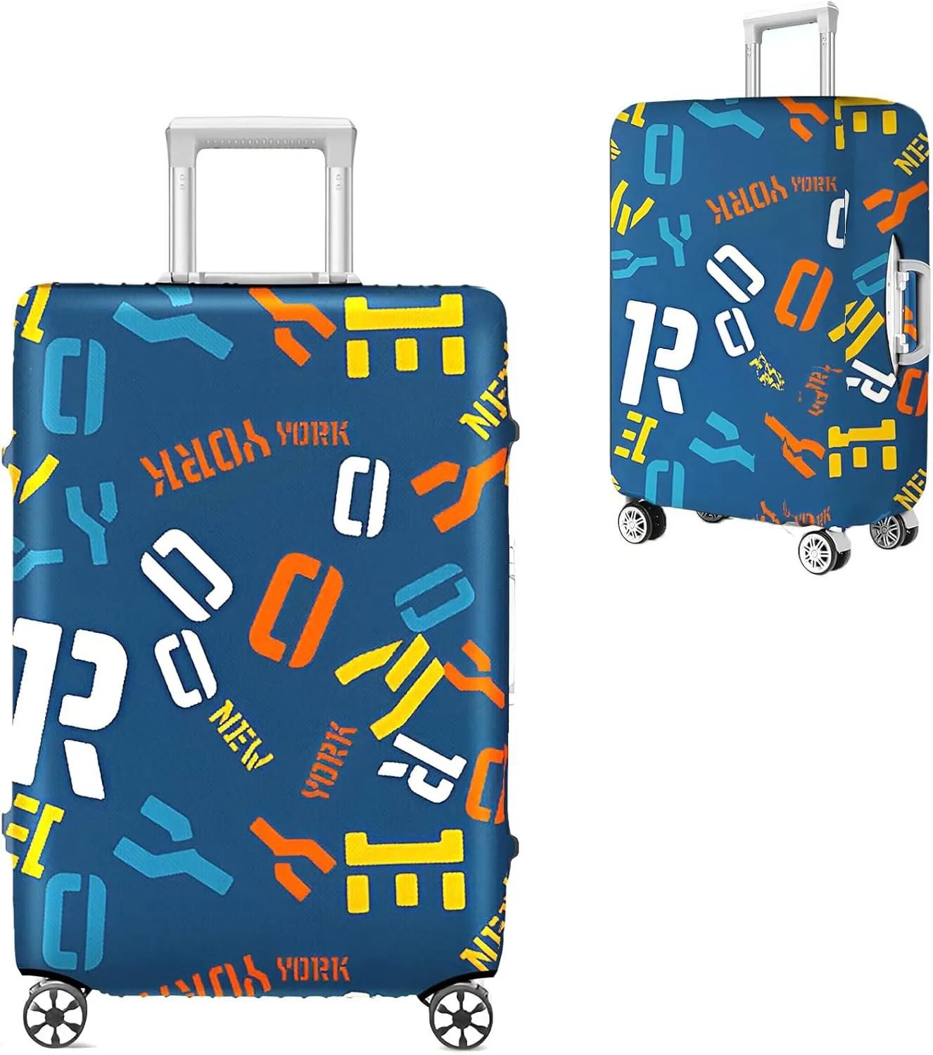 Luggage Covers For Suitcase Tsa Approved, Washable Luggage Cover Elastic Luggage Protector Scratch Resistant Luggage Cover For 18-20 Inch Wheeled Luggage(Letters-20 inch)