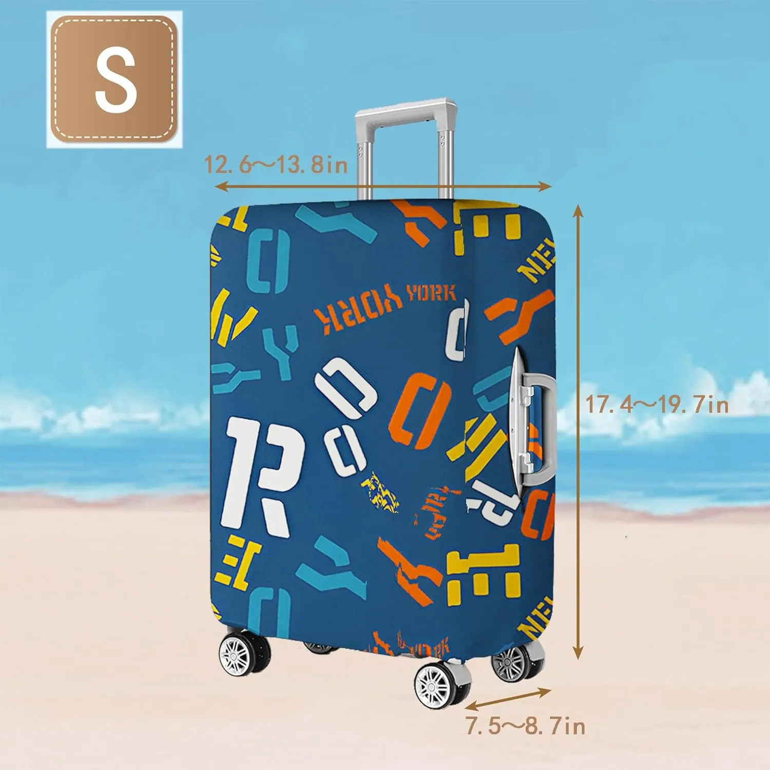 Luggage Covers For Suitcase Tsa Approved, Washable Luggage Cover Elastic Luggage Protector Scratch Resistant Luggage Cover For 18-20 Inch Wheeled Luggage(Letters-20 inch)