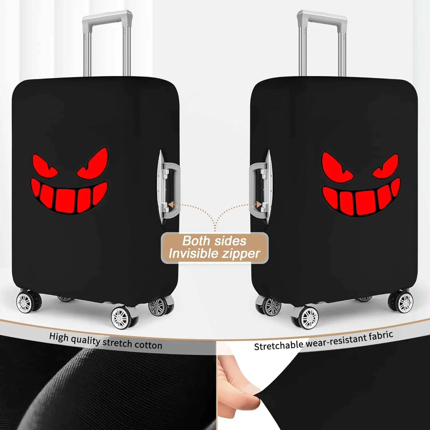 Luggage Covers For Suitcase Tsa Approved, Washable Luggage Cover Elastic Luggage Protector Scratch Resistant Luggage Cover For 18-20 Inch Wheeled Luggage(Red Eye-20 inch)