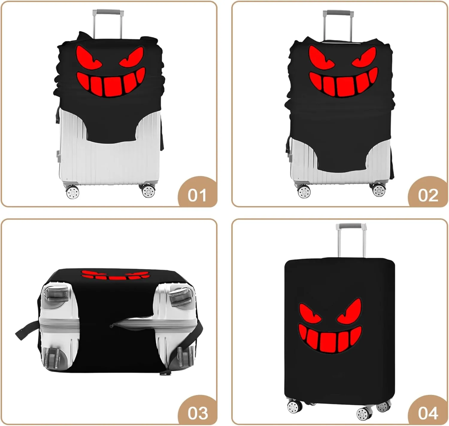 Luggage Covers For Suitcase Tsa Approved, Washable Luggage Cover Elastic Luggage Protector Scratch Resistant Luggage Cover For 18-20 Inch Wheeled Luggage(Red Eye-20 inch)