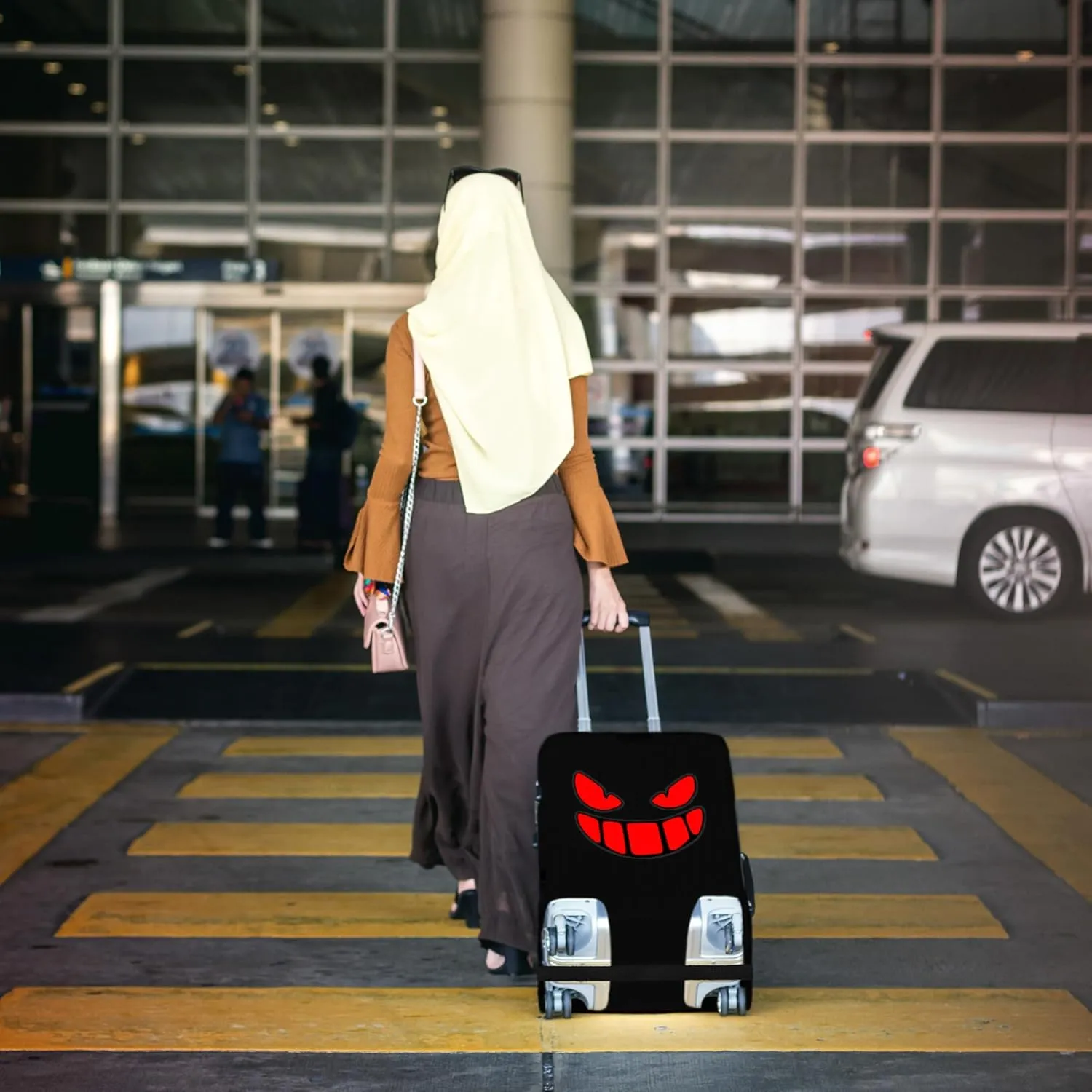 Luggage Covers For Suitcase Tsa Approved, Washable Luggage Cover Elastic Luggage Protector Scratch Resistant Luggage Cover For 18-20 Inch Wheeled Luggage(Red Eye-20 inch)