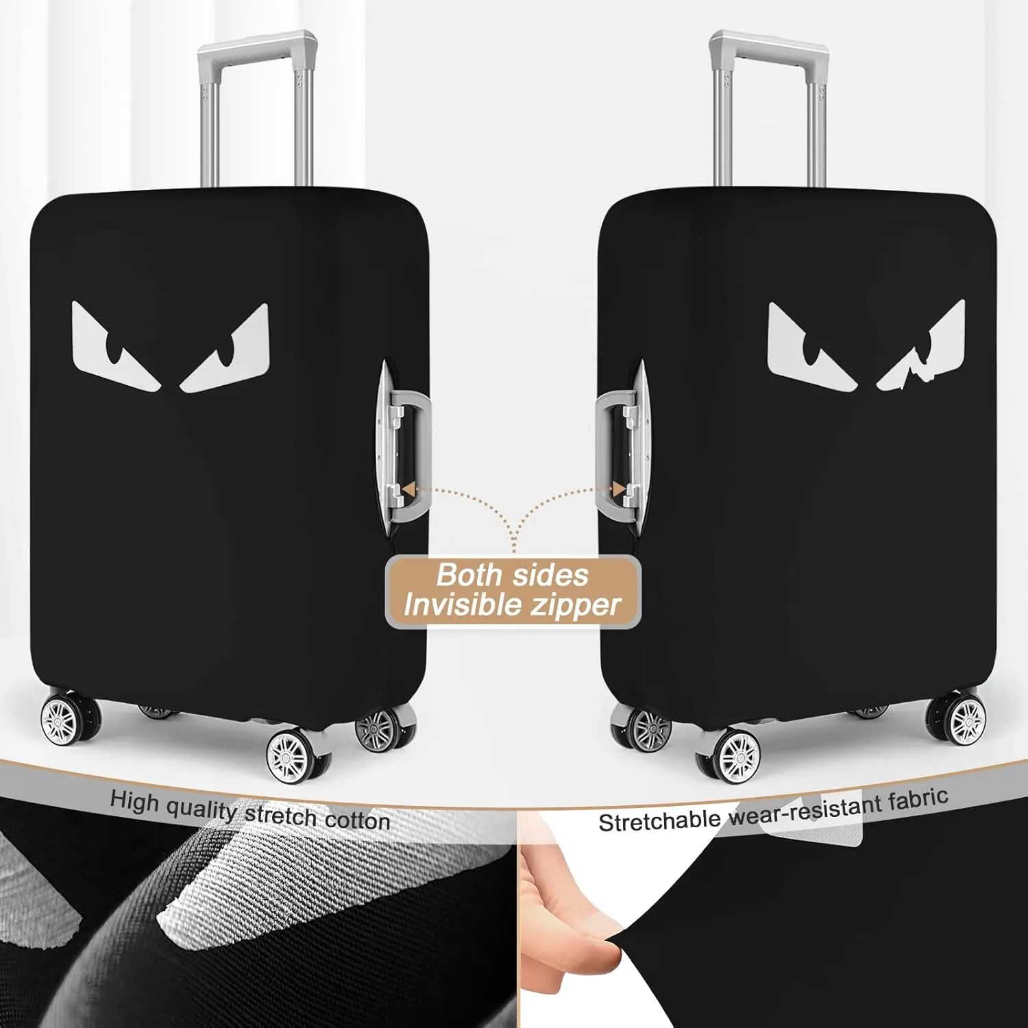 Luggage Covers For Suitcase Tsa Approved, Washable Luggage Cover Elastic Luggage Protector Scratch Resistant Luggage Cover For 23-25 Inch Wheeled Luggage(Eye-24 inch)