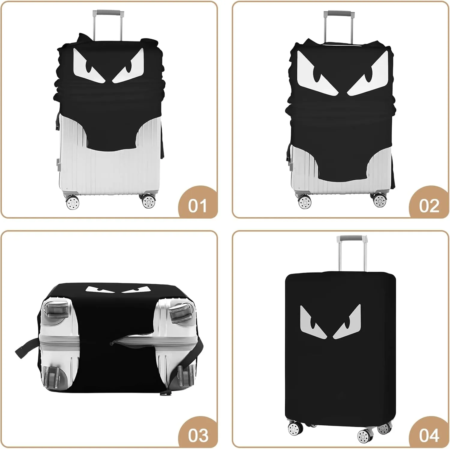 Luggage Covers For Suitcase Tsa Approved, Washable Luggage Cover Elastic Luggage Protector Scratch Resistant Luggage Cover For 23-25 Inch Wheeled Luggage(Eye-24 inch)
