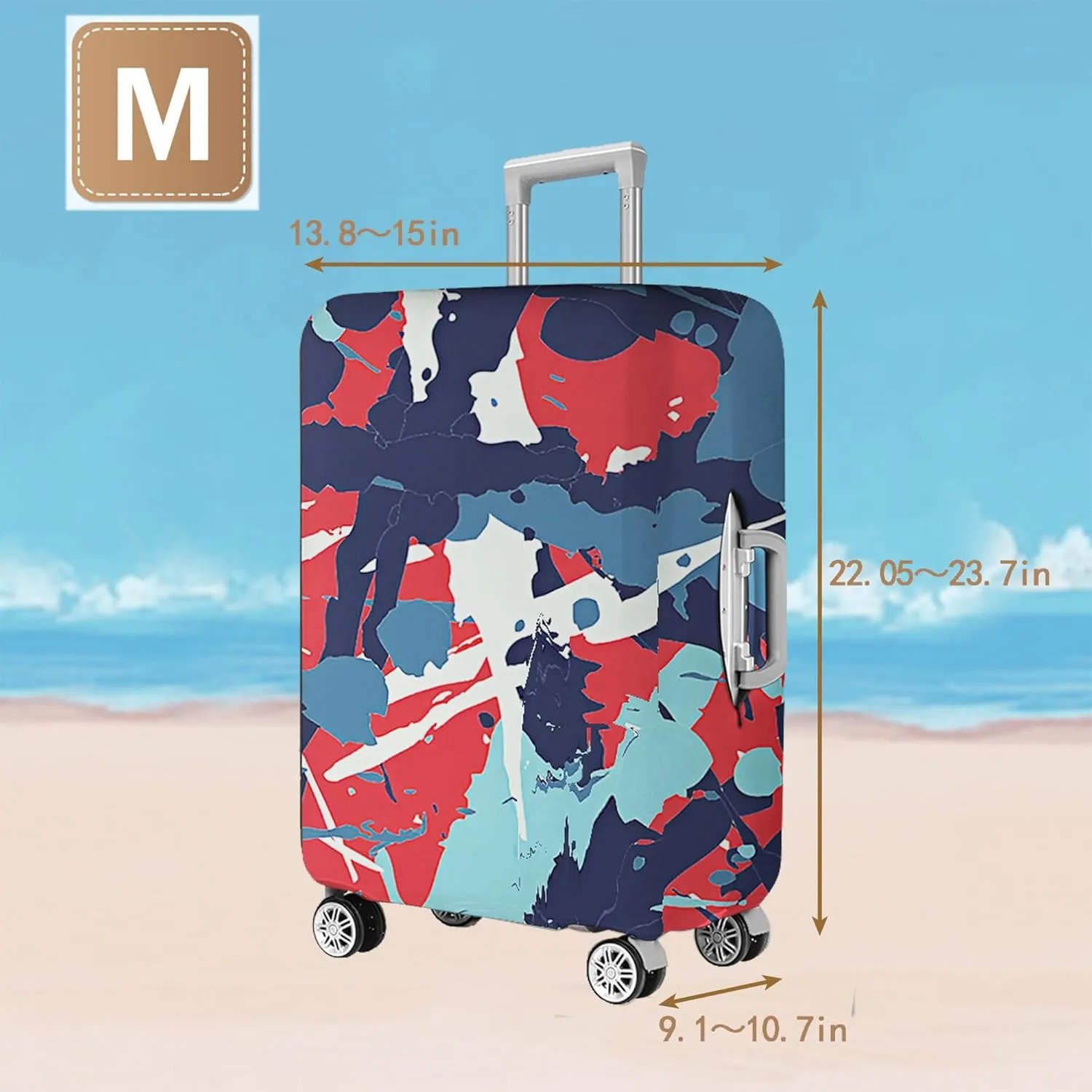 Luggage Covers For Suitcase Tsa Approved, Washable Luggage Cover Elastic Luggage Protector Scratch Resistant Luggage Cover For 23-25 Inch Wheeled Luggage(Oil Painting-24 inch)