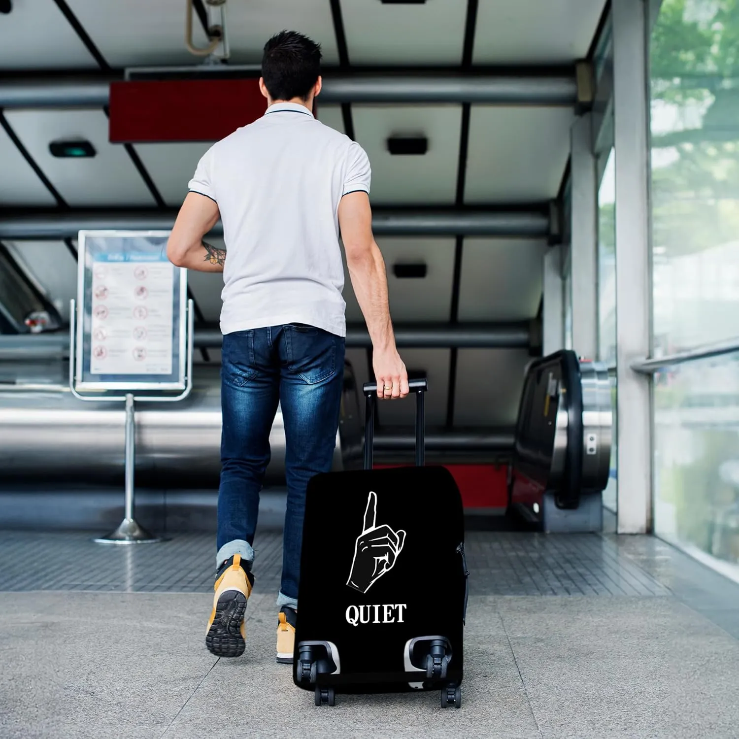 Luggage Covers For Suitcase Tsa Approved, Washable Luggage Cover Elastic Luggage Protector Scratch Resistant Luggage Cover For 28-29 Inch Wheeled Luggage(QUIET-28 inch)