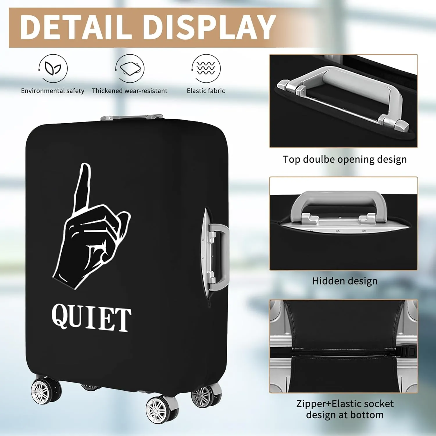 Luggage Covers For Suitcase Tsa Approved, Washable Luggage Cover Elastic Luggage Protector Scratch Resistant Luggage Cover For 28-29 Inch Wheeled Luggage(QUIET-28 inch)