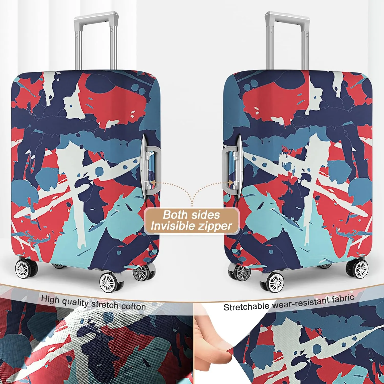Luggage Covers For Suitcase Tsa Approved, Washable Luggage Cover Elastic Luggage Protector Scratch Resistant Luggage Cover For 30-32 Inch Wheeled Luggage(Oil Painting-30 inch)