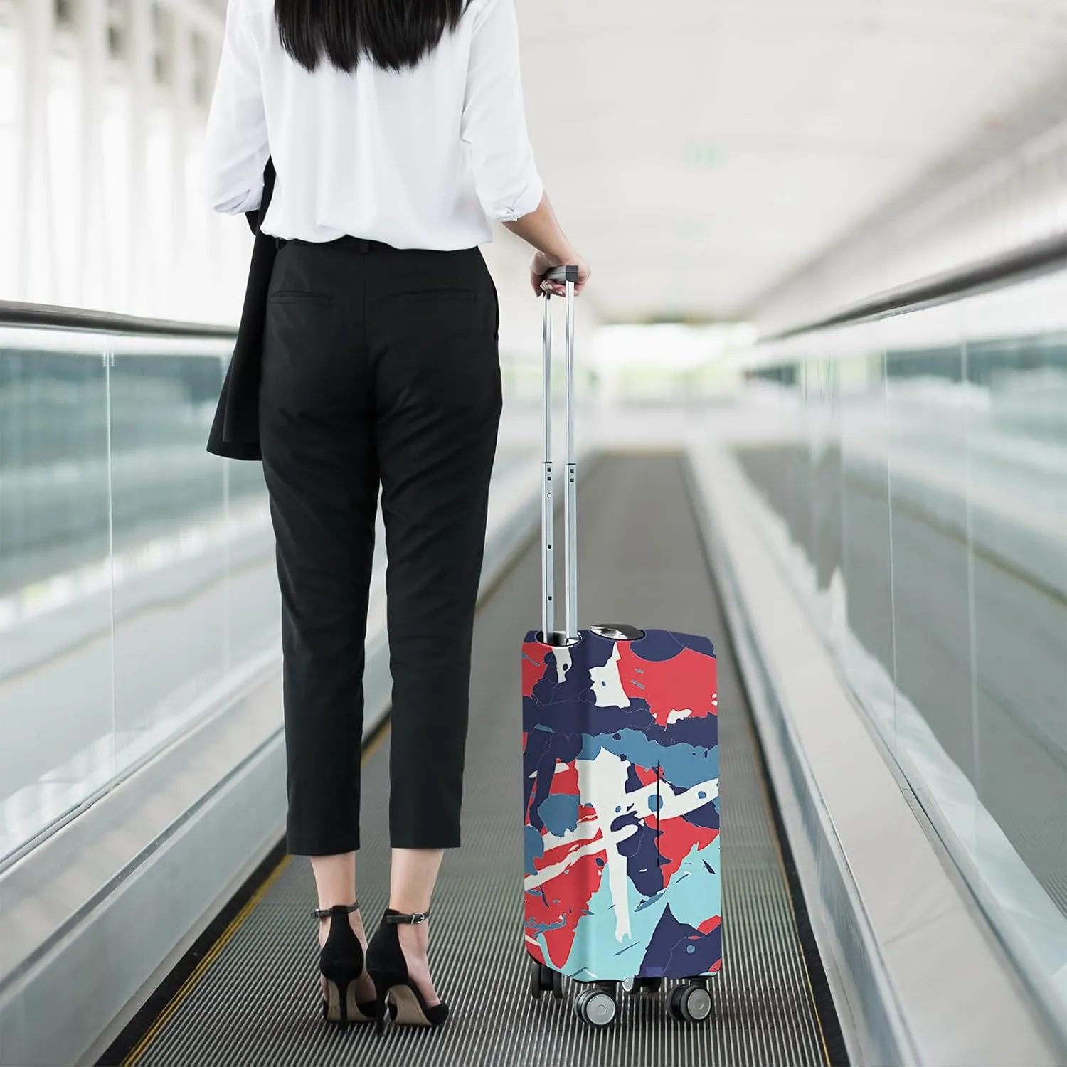 Luggage Covers For Suitcase Tsa Approved, Washable Luggage Cover Elastic Luggage Protector Scratch Resistant Luggage Cover For 30-32 Inch Wheeled Luggage(Oil Painting-30 inch)