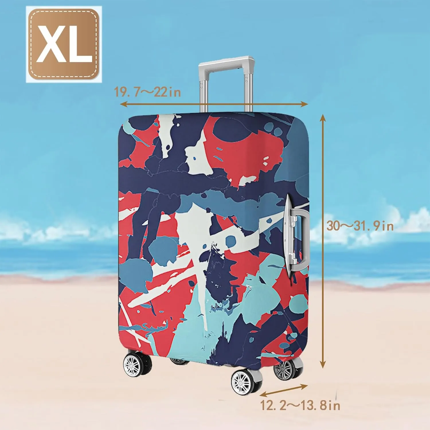 Luggage Covers For Suitcase Tsa Approved, Washable Luggage Cover Elastic Luggage Protector Scratch Resistant Luggage Cover For 30-32 Inch Wheeled Luggage(Oil Painting-30 inch)