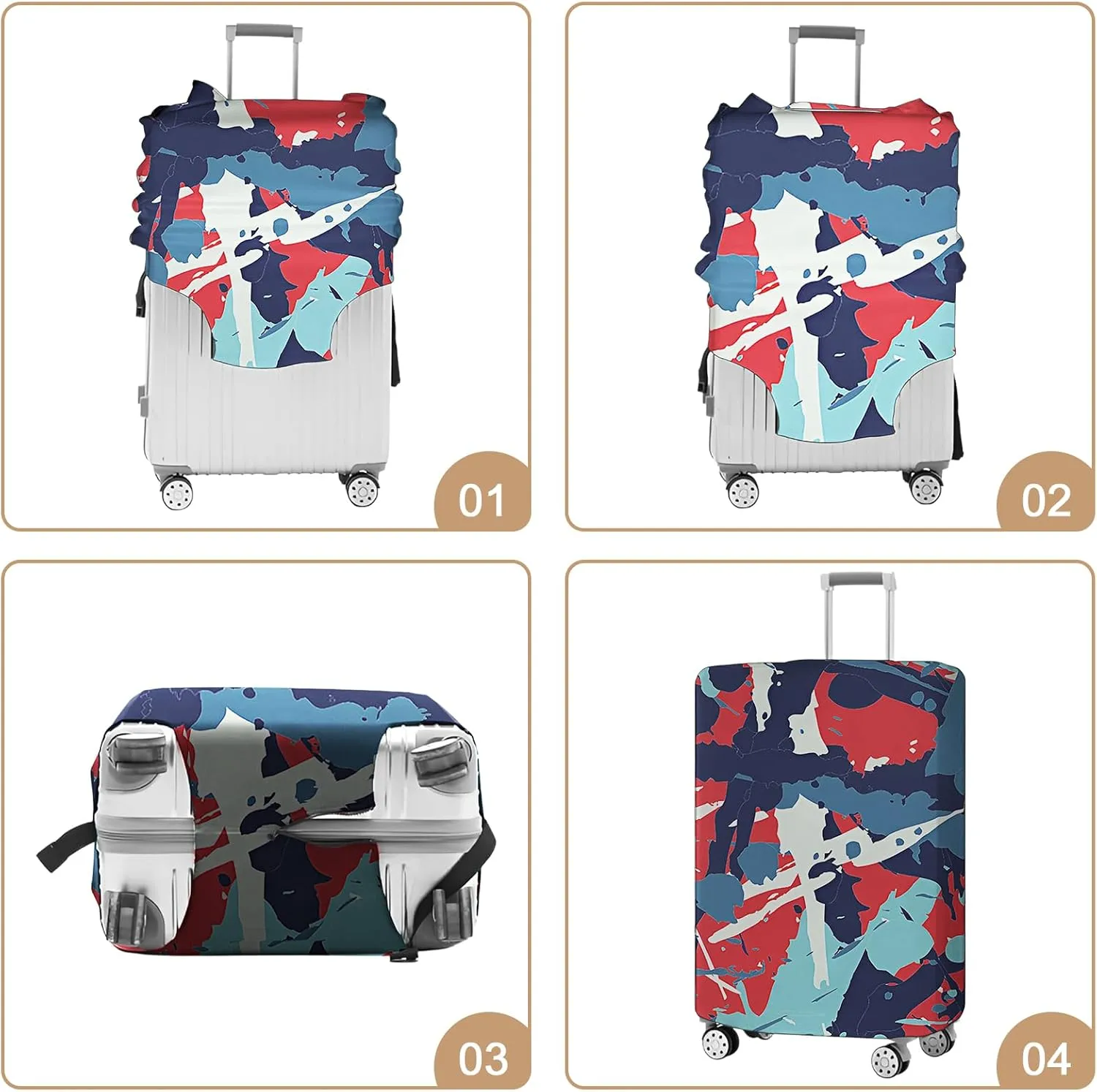 Luggage Covers For Suitcase Tsa Approved, Washable Luggage Cover Elastic Luggage Protector Scratch Resistant Luggage Cover For 30-32 Inch Wheeled Luggage(Oil Painting-30 inch)